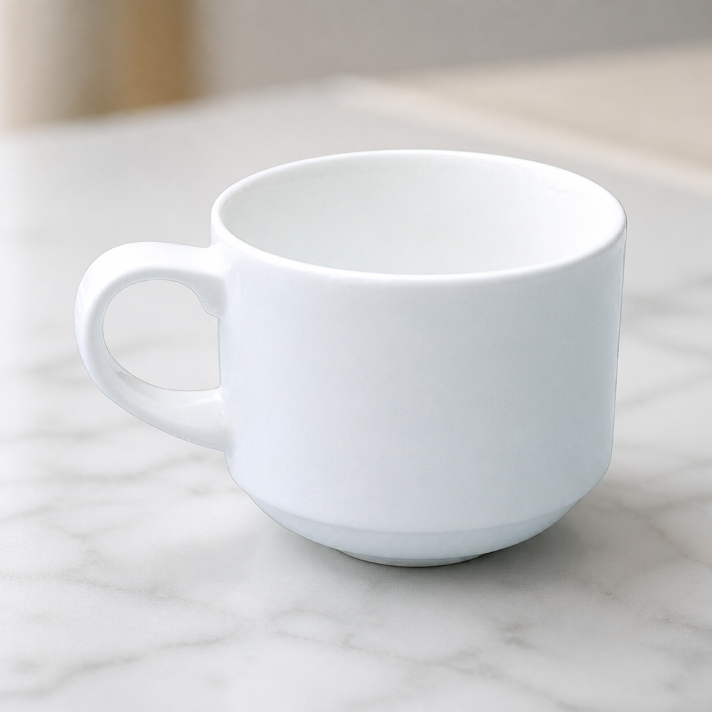 Commercial Stacking Coffee Cups 170ml Fine China 24 Pack