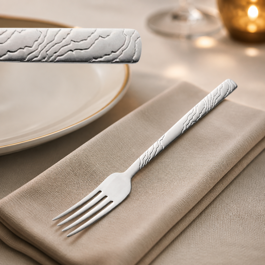 Set of 12 commercial vintage table forks for hospitality use