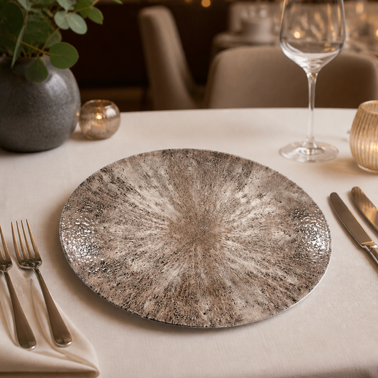 Commercial Stone Coupe Plates 317mm in Zircon Brown, 12 Pack