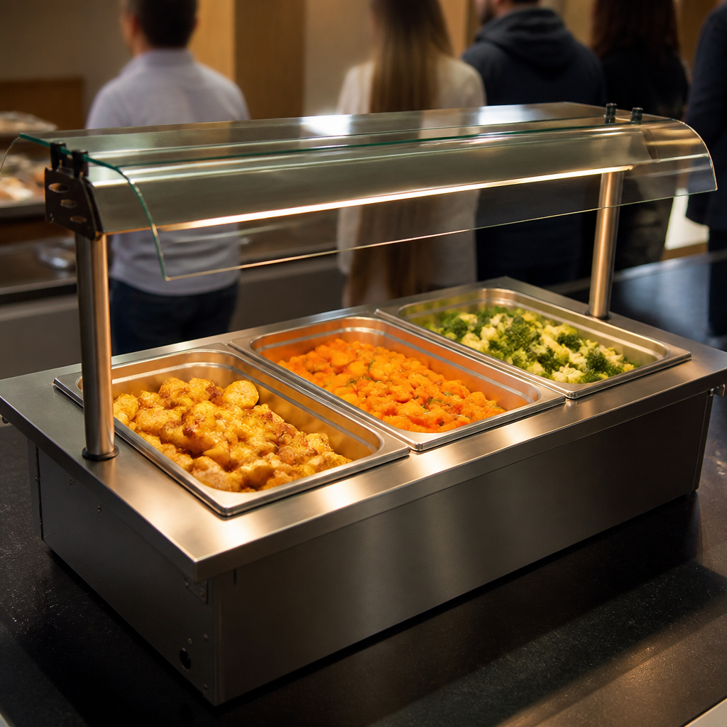 Commercial Drop-In Bain Marie Dry Heat for 3 Full Size Pans