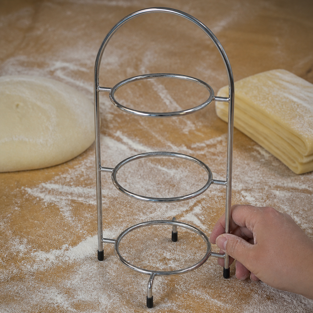 Commercial Three Tier Cake Stand 200mm Stainless Steel Silver
