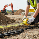 Premium Underground Warning Tape for Electric Cables 150MM x 365M - High Visibility and Soil Tolerance