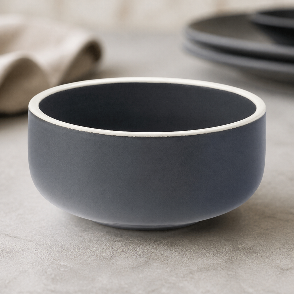 Commercial Vitrified Porcelain Bowls 120mm Charcoal 12 Pack