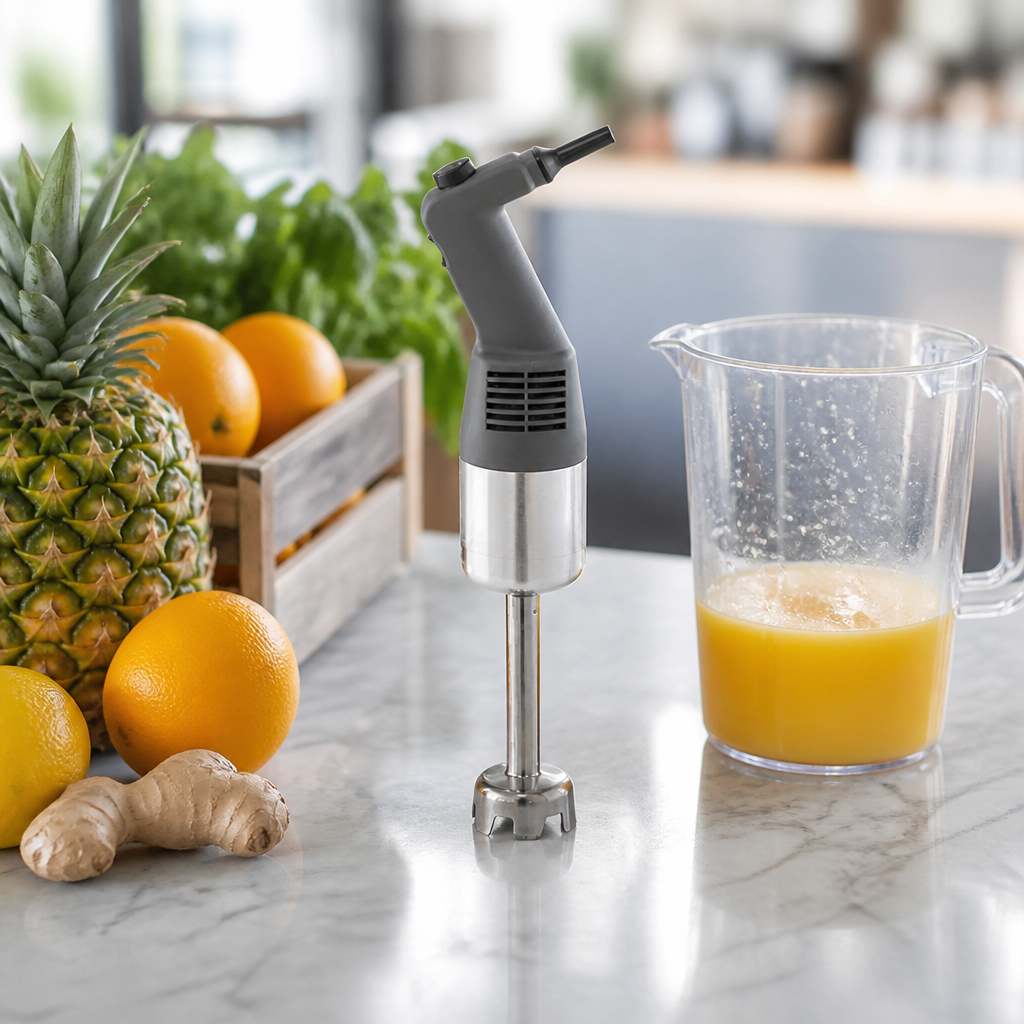 Commercial stick blender with 160mm shaft and variable speed