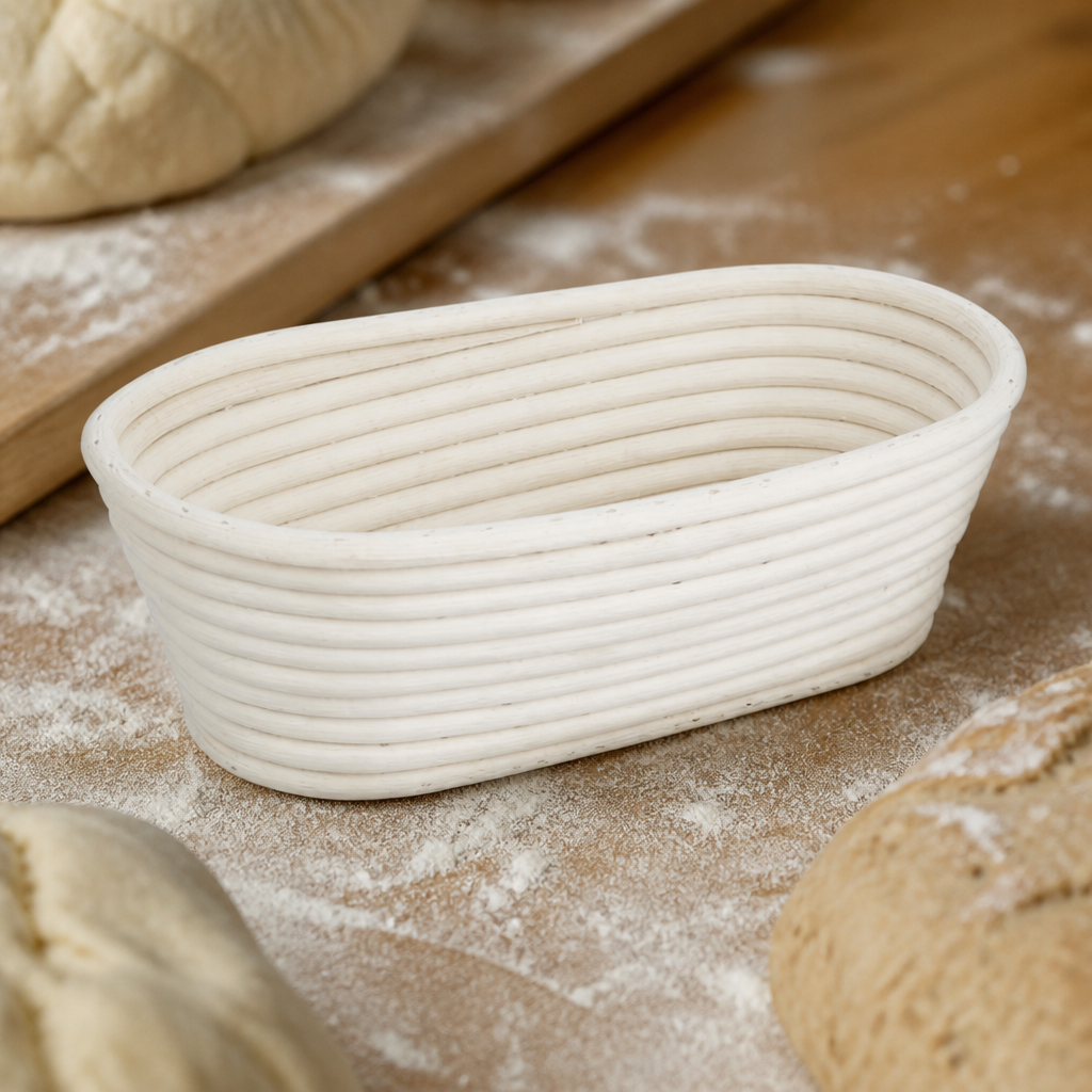 Commercial rattan proving basket for artisan bread 250x150x80mm