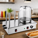 Commercial Hot Dog Warmer with 4 Bun Spikes Stainless Steel