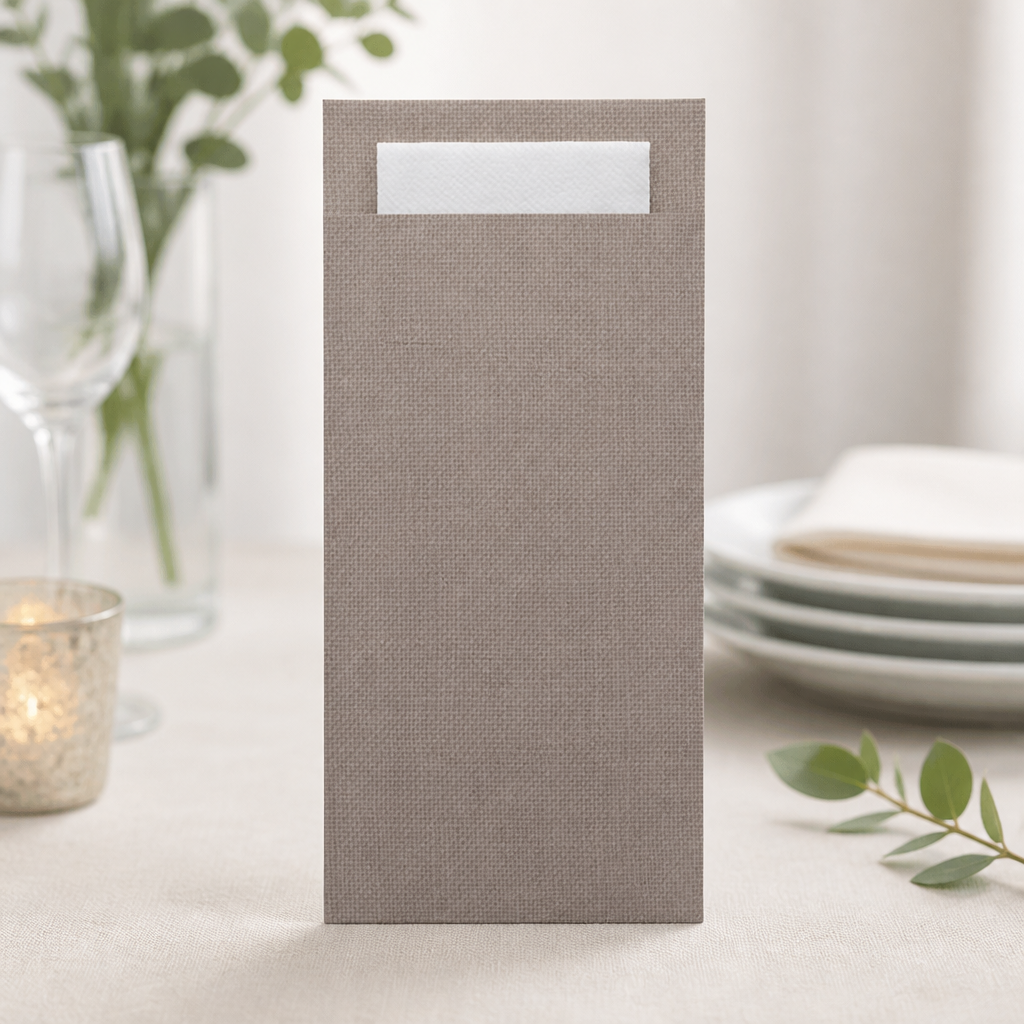 Commercial Cutlery Pouches with Napkin 200 Pack