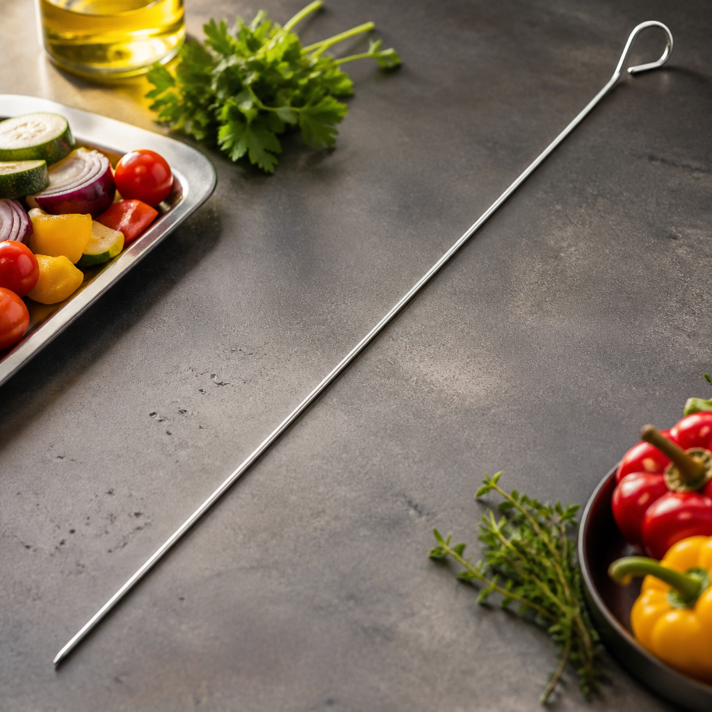 400mm stainless steel skewers for meat preparation