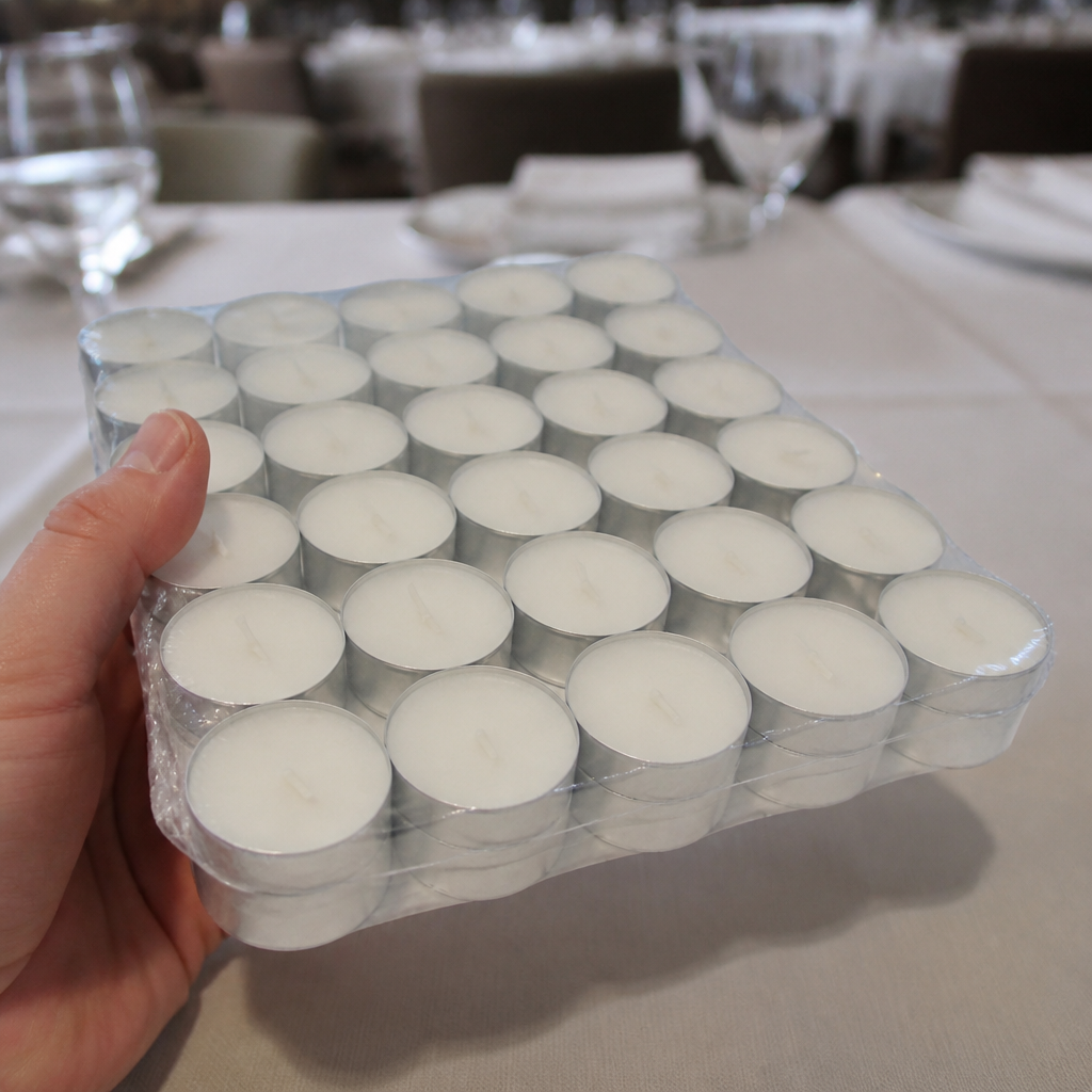 90 pack of commercial 8 hour tealights for dining settings