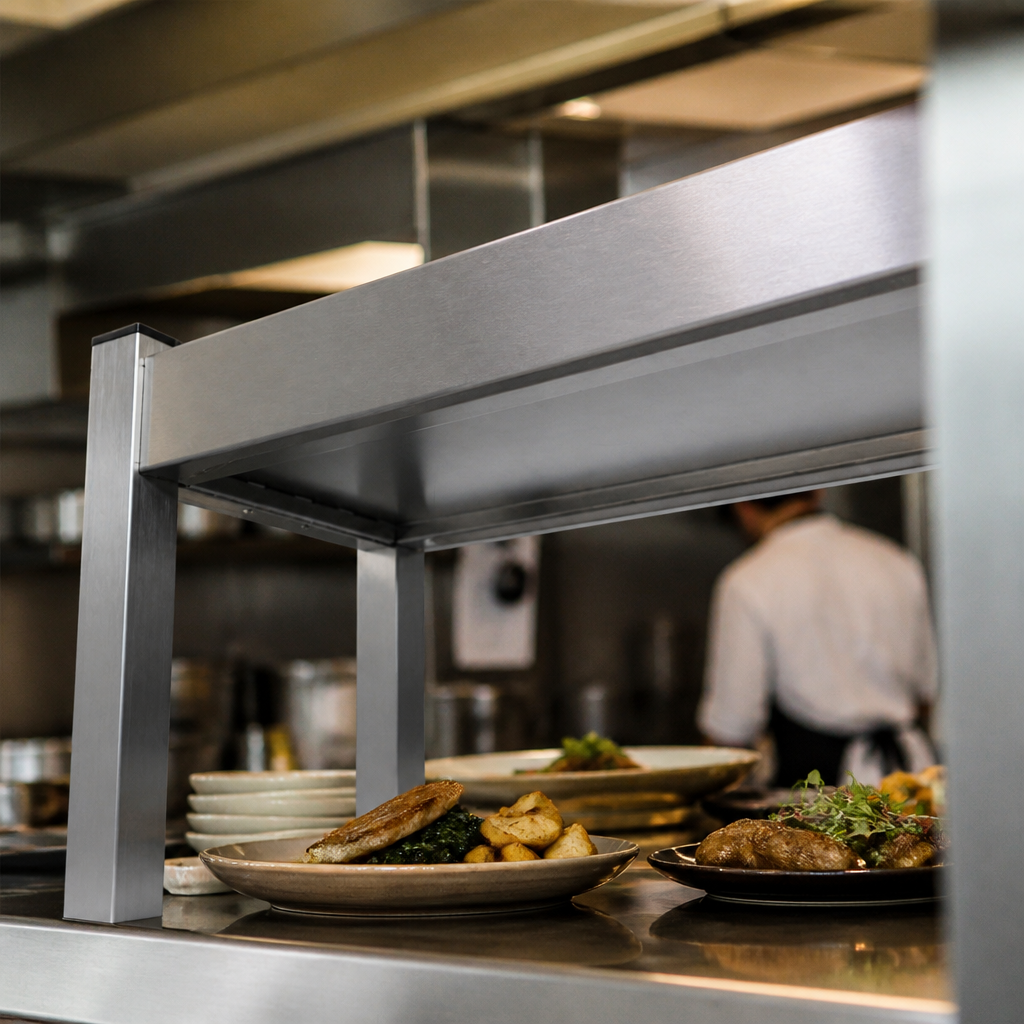 Commercial Single Tier Ambient Overshelf for Hot Cupboards