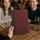 Commercial A4 Menu Cover in Bordeaux for Restaurants and Cafes