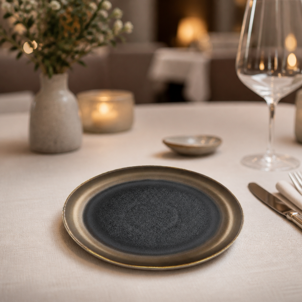 Commercial Ochre Flat Bowls 210mm - 6 Pack