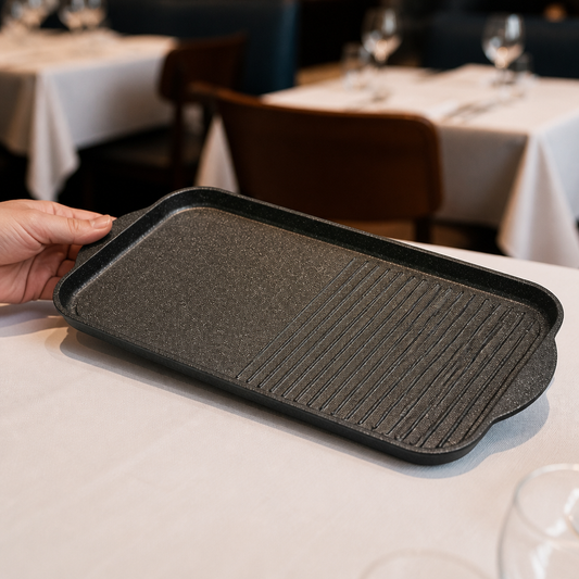 Commercial Cast Aluminium Griddle Tray 460mm Sizzler Pan