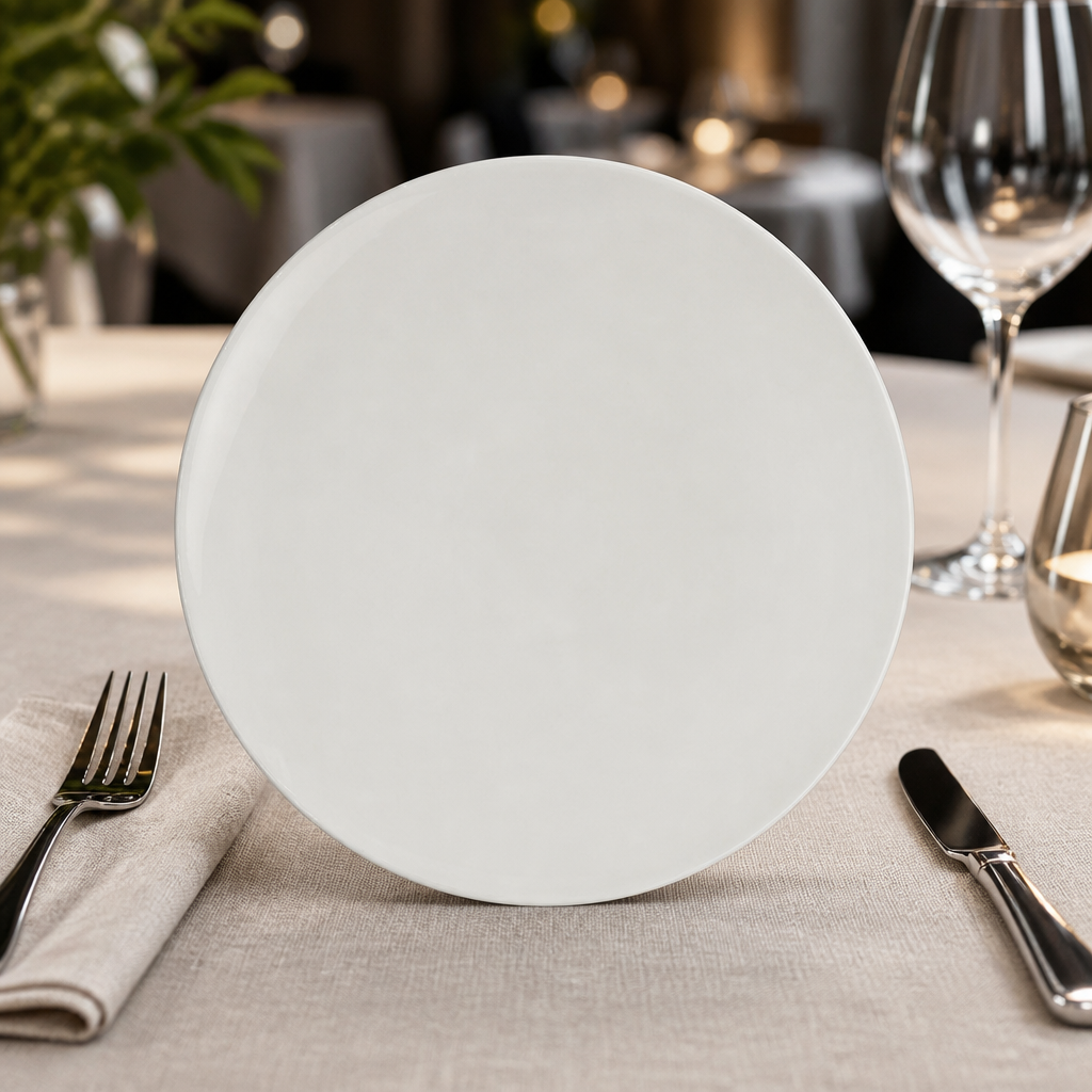Set of 12 Commercial 220mm Round Elevation Plates