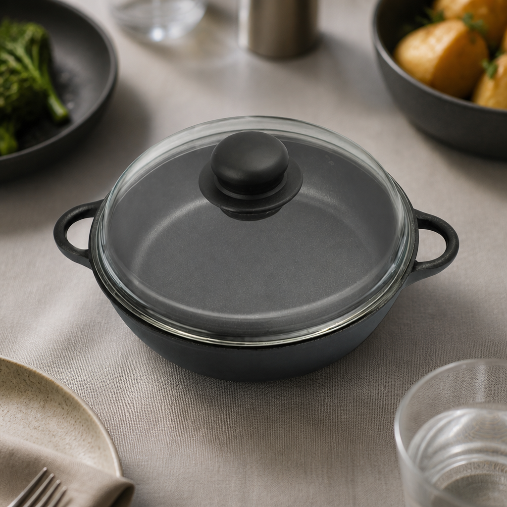 Commercial Casserole Dish Charcoal 200mm Cast Aluminium