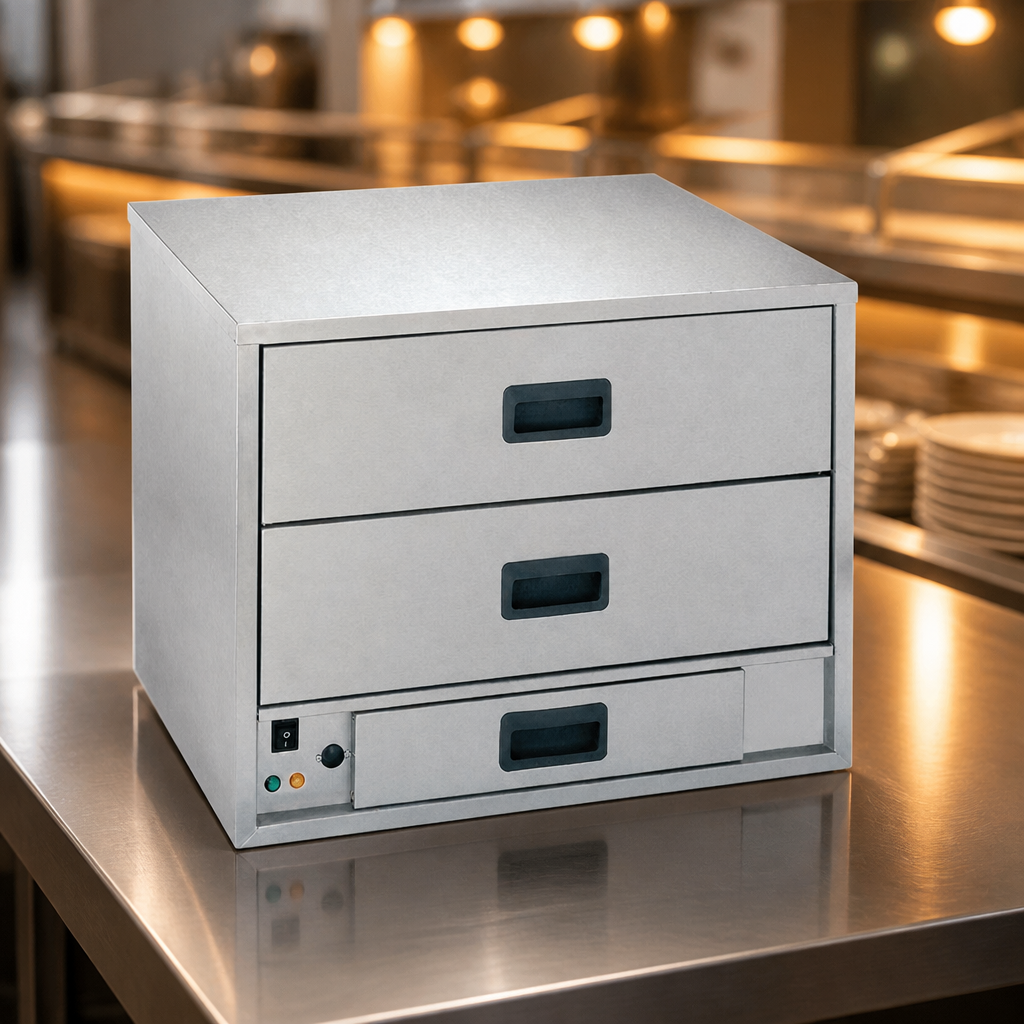 Commercial Food Warming Drawer 2 x 1/1 GN Capacity 1.5kW
