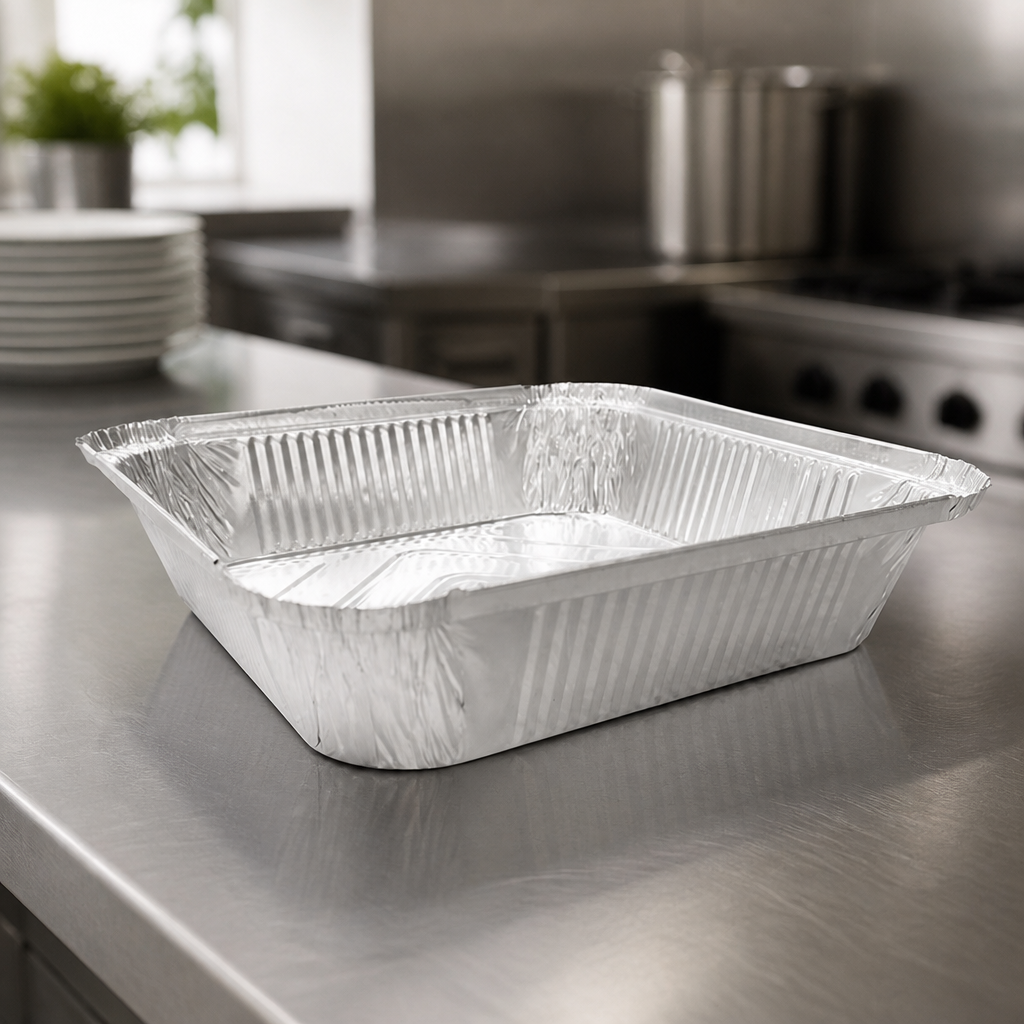2100ml Commercial Recyclable Deep Foil Takeaway Containers