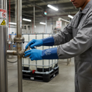 Premium Chemical Resistant Nitrile Gauntlet Gloves, 1.23mm Thick for Oil and Grease Protection, Enhanced Grip and Comfort