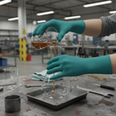 Premium Nitrile Powder-Free Disposable Gloves - Three-Layer Design, 7.8 Mil Thickness, Ergonomic Comfort for Chemical Protection (Pack of 50)