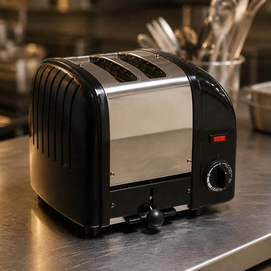 Commercial 2 Slice Toaster with Extra Wide Slots Black