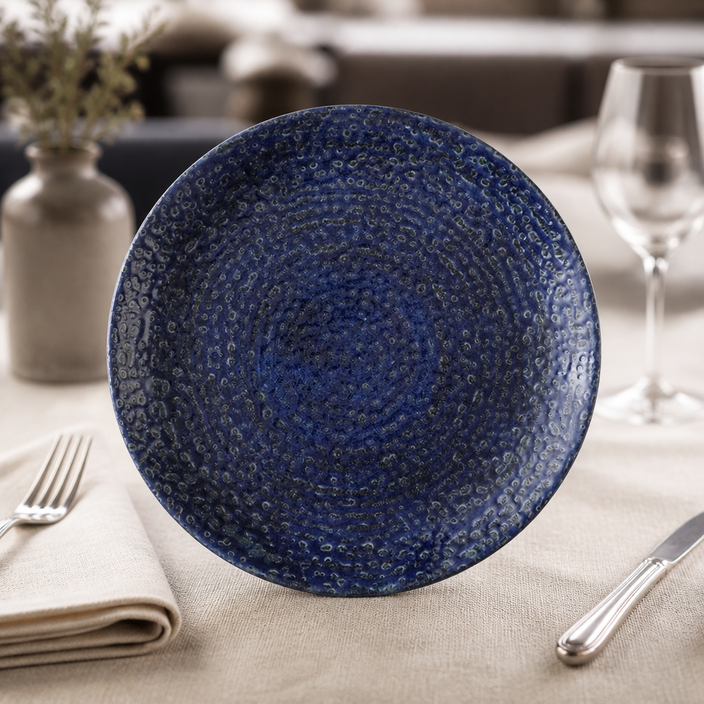 Commercial Coupe Plates 260mm Blue Super Vitrified Ceramic 12 Pack