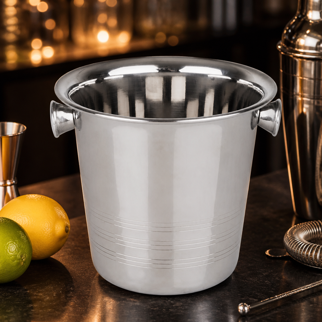 Commercial Stainless Steel Ice Bucket 1050ml with Handles
