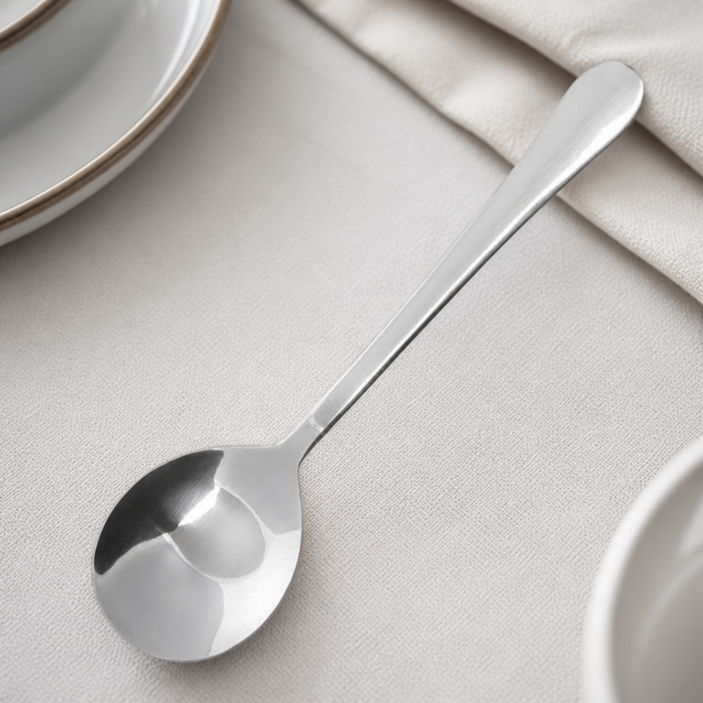 Buckingham-style soup spoons 175mm stainless steel 12 pack