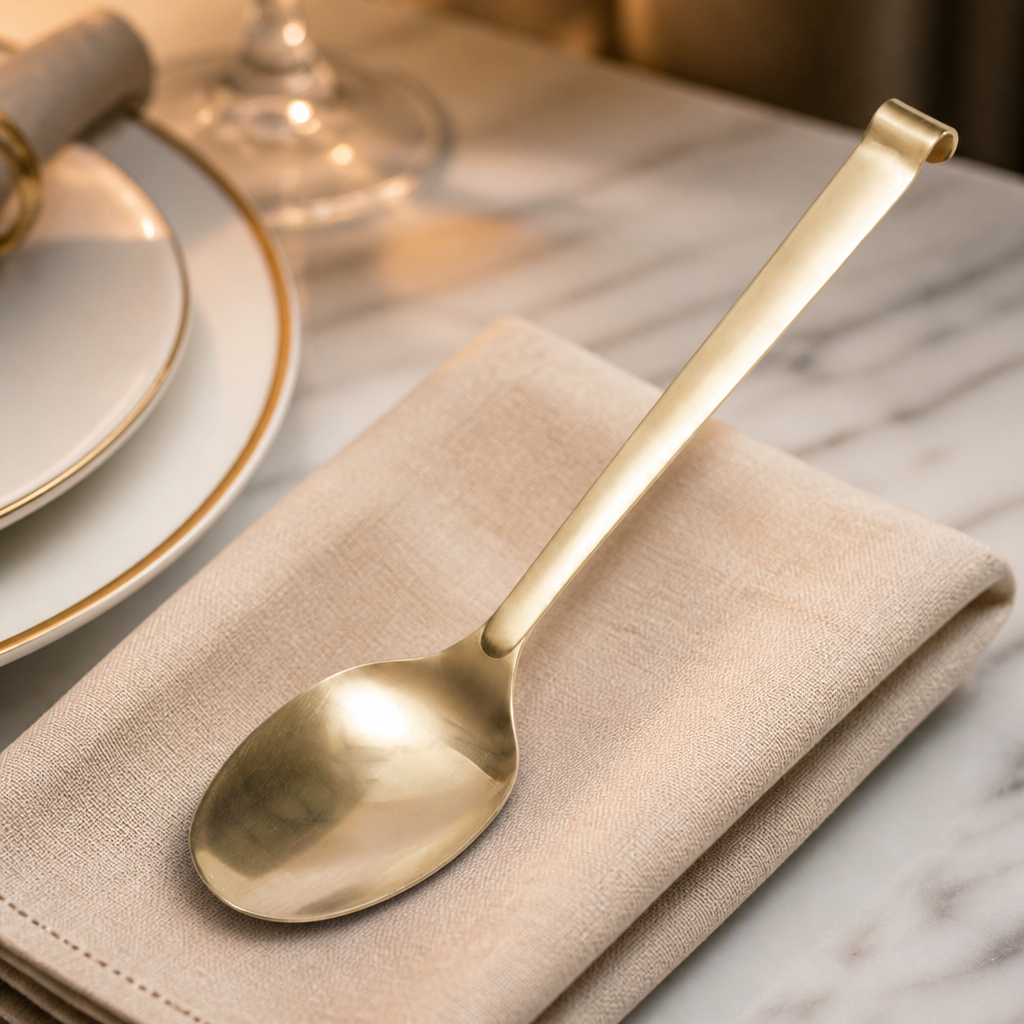 Pack of 10 stainless steel commercial serving spoons 300mm
