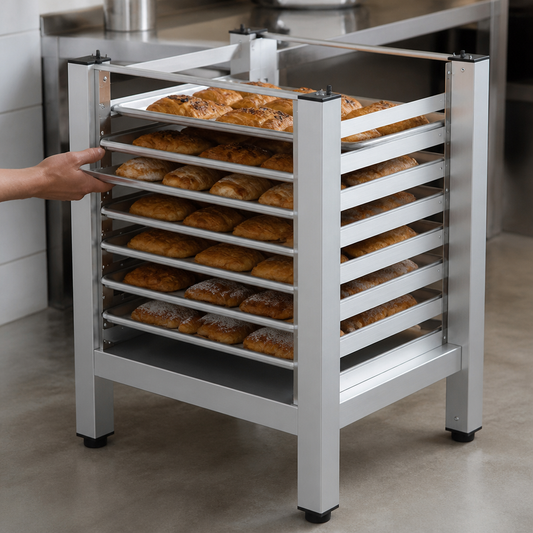 Commercial High Stand for Ovens with Storage Shelves