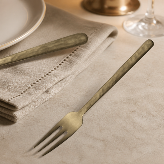 Vintage Gold Three-Prong Table Forks 12 Pack Commercial Cutlery