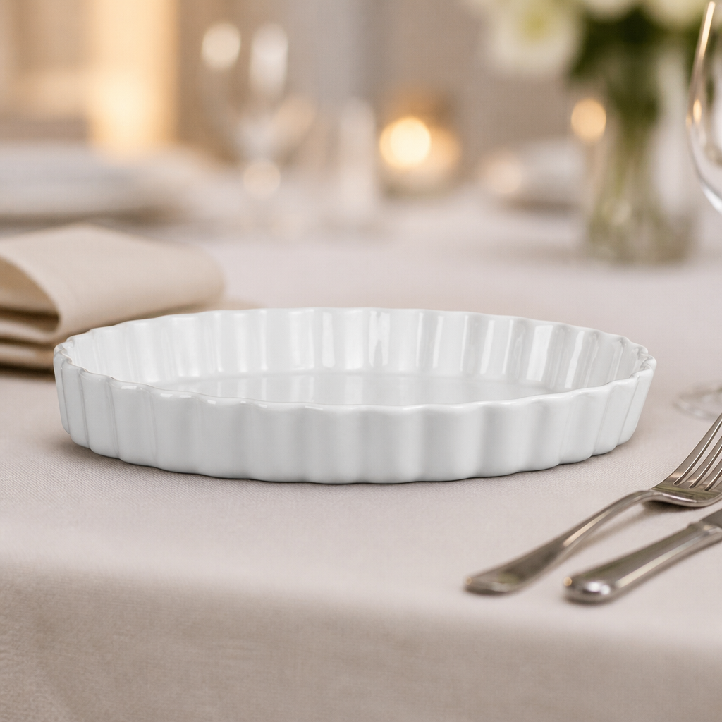 Commercial Porcelain Flan Dishes 297mm - 6 Pack