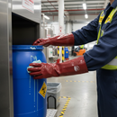 Premium Heavy Duty Chemical Resistant Gauntlet Gloves - 45CM Length with Cotton Liner and Superior Abrasion Resistance