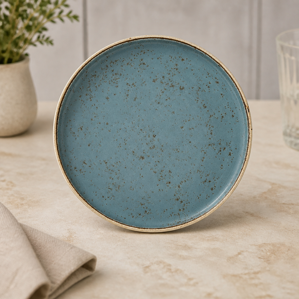 Commercial Stack Plates Blue 202.5mm Dishwasher Safe 12 Pack
