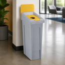 87Ltr Commercial Slim Jim Plastic Recycling Station Yellow