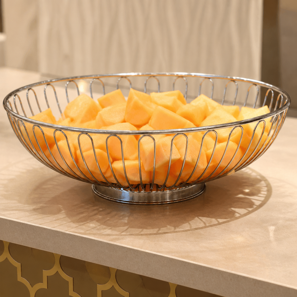 Commercial stainless steel wire display bowl for buffets 255mm