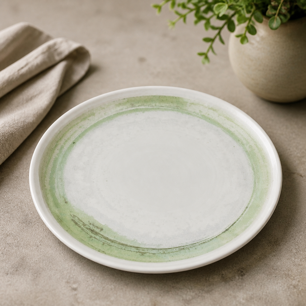 260mm Commercial Round Walled Plates - 6 Pack Flint Finish