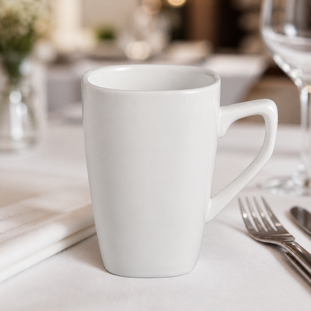 Commercial Rounded Square Mugs 284ml - 12 Pack
