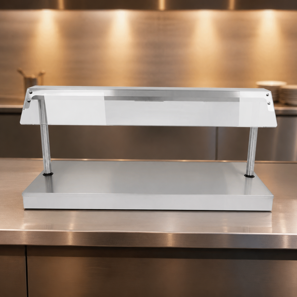 Electric Food Warmer with Quartz Bulbs and Sneeze Guard 1165mm