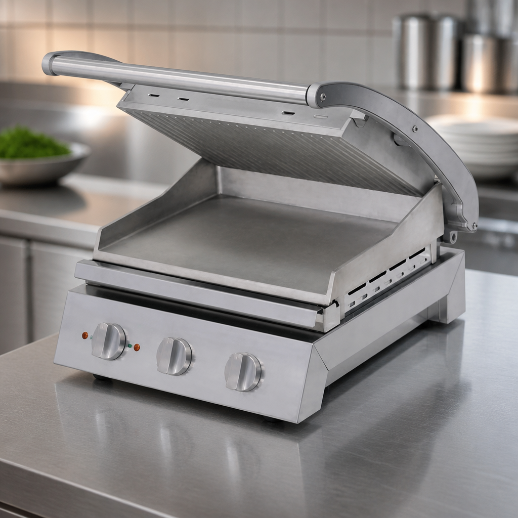 Commercial Contact Grill 6 Slice Ribbed Top Plate 2200W