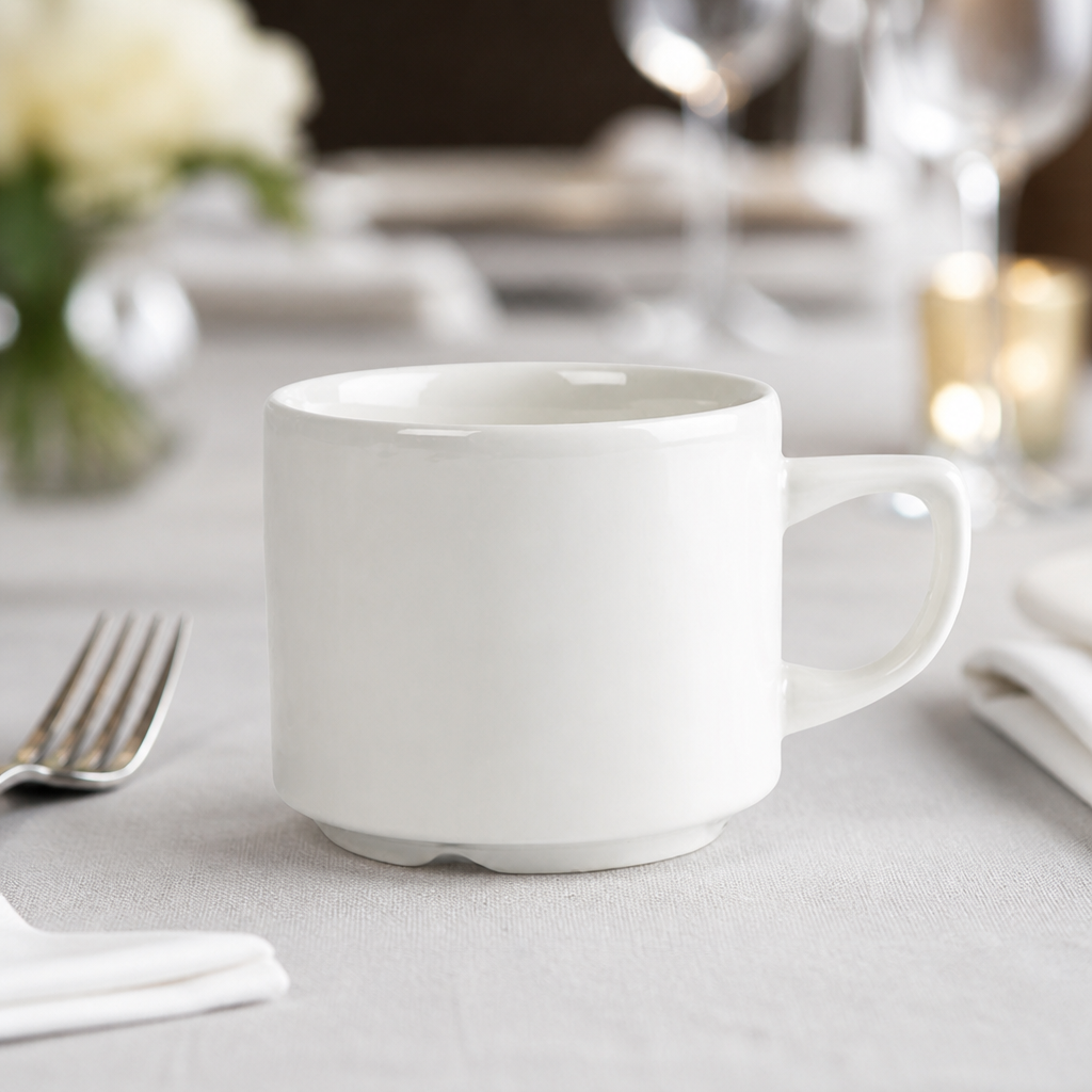 Stackable 199ml Commercial Tea Cups - 24 Pack