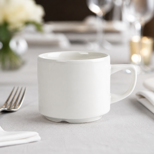 Stackable 199ml Commercial Tea Cups - 24 Pack