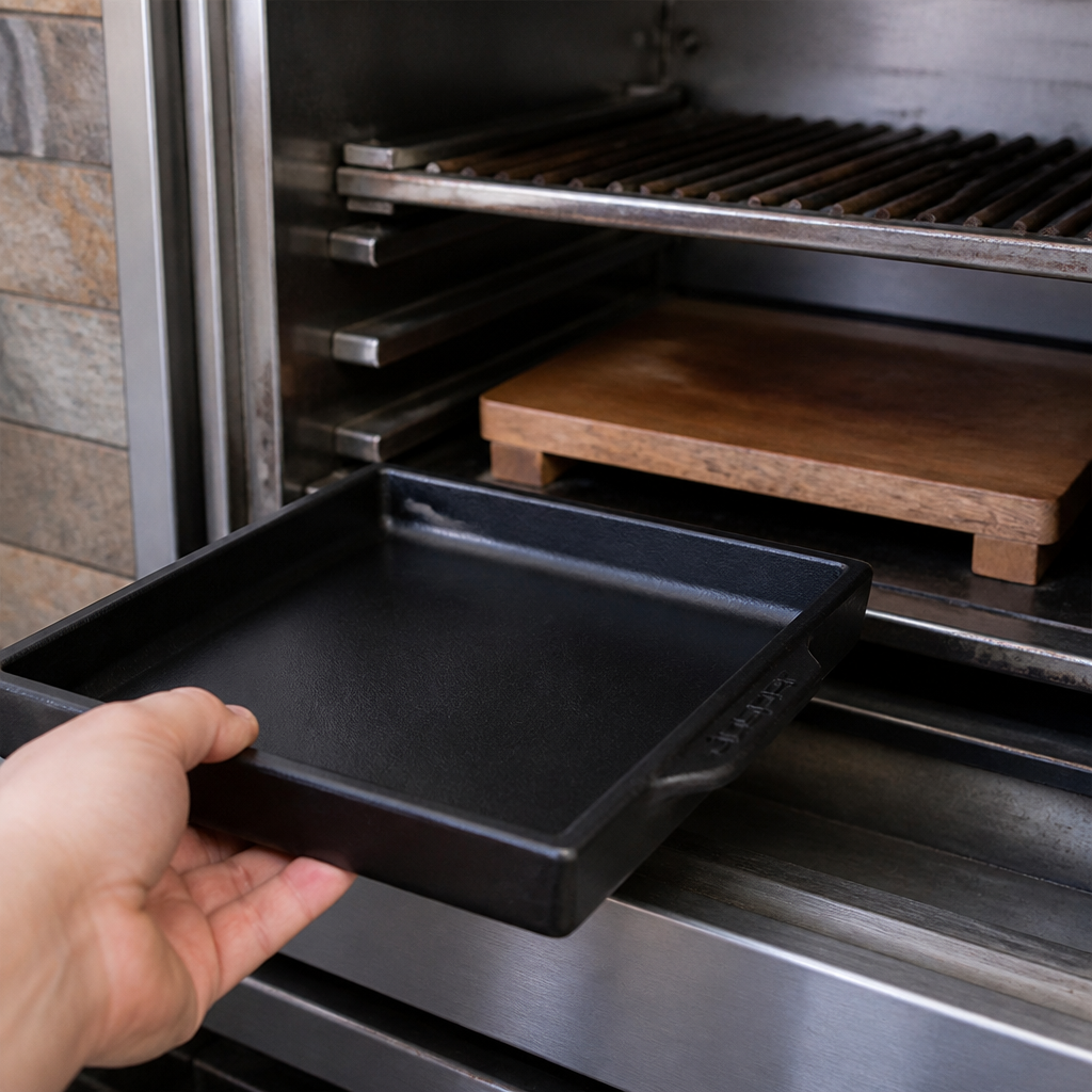 Commercial Cast Iron Service Tray 300x200mm Sizzler Platter