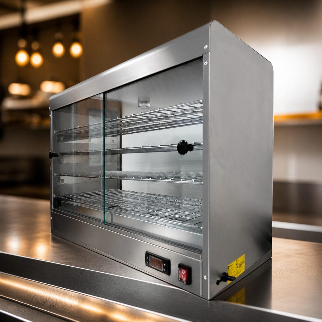 Commercial Electric Heated Pie Cabinet with 4 Shelves 70L