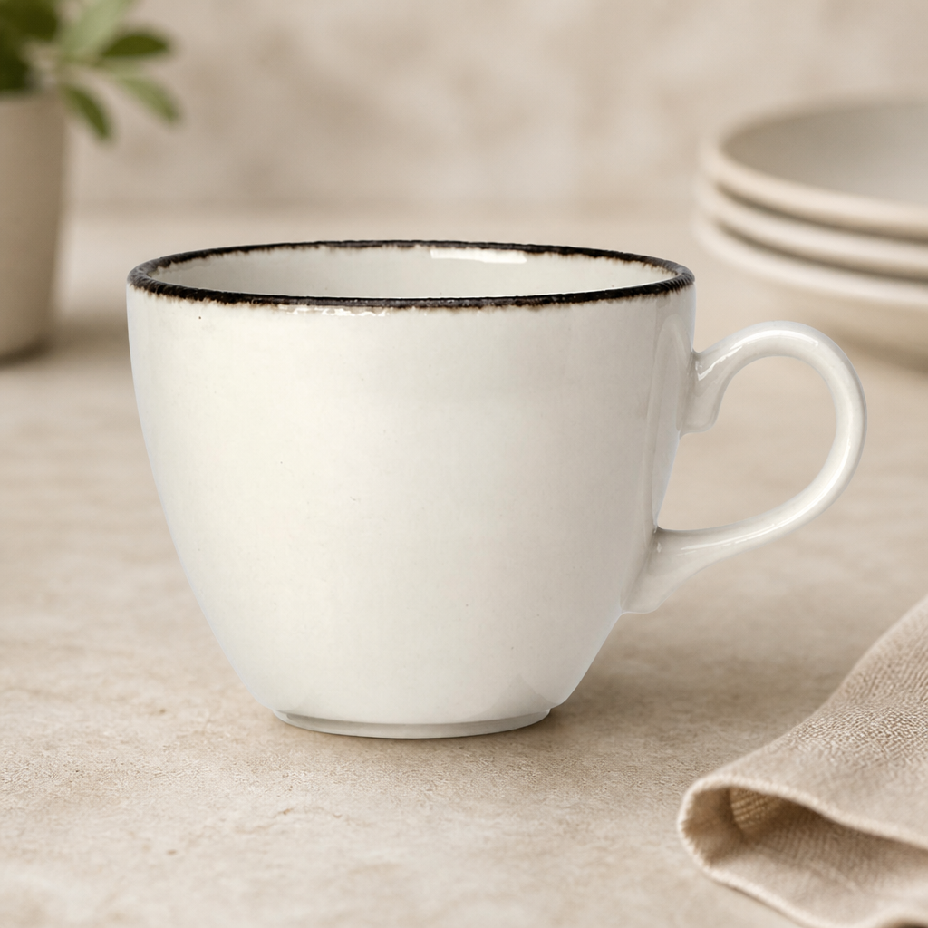 8oz Charcoal Dapple Cups - 36 Pack Commercial Crockery Set