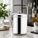 Commercial Ice Bucket with Tongs 1.3Ltr Chrome Plated