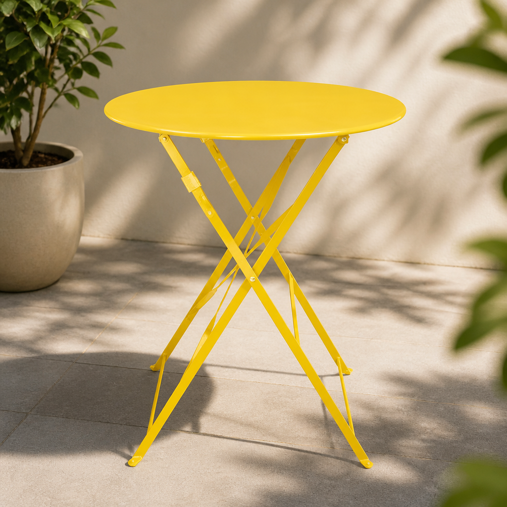 Pavement Style Round Table Mellow Yellow 600mm