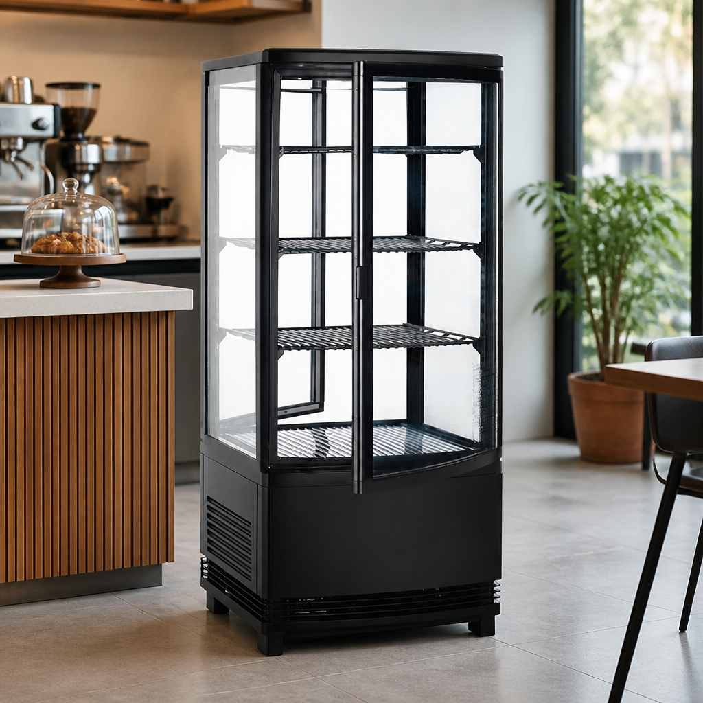 86Ltr Countertop Display Fridge Efficient Curved Door