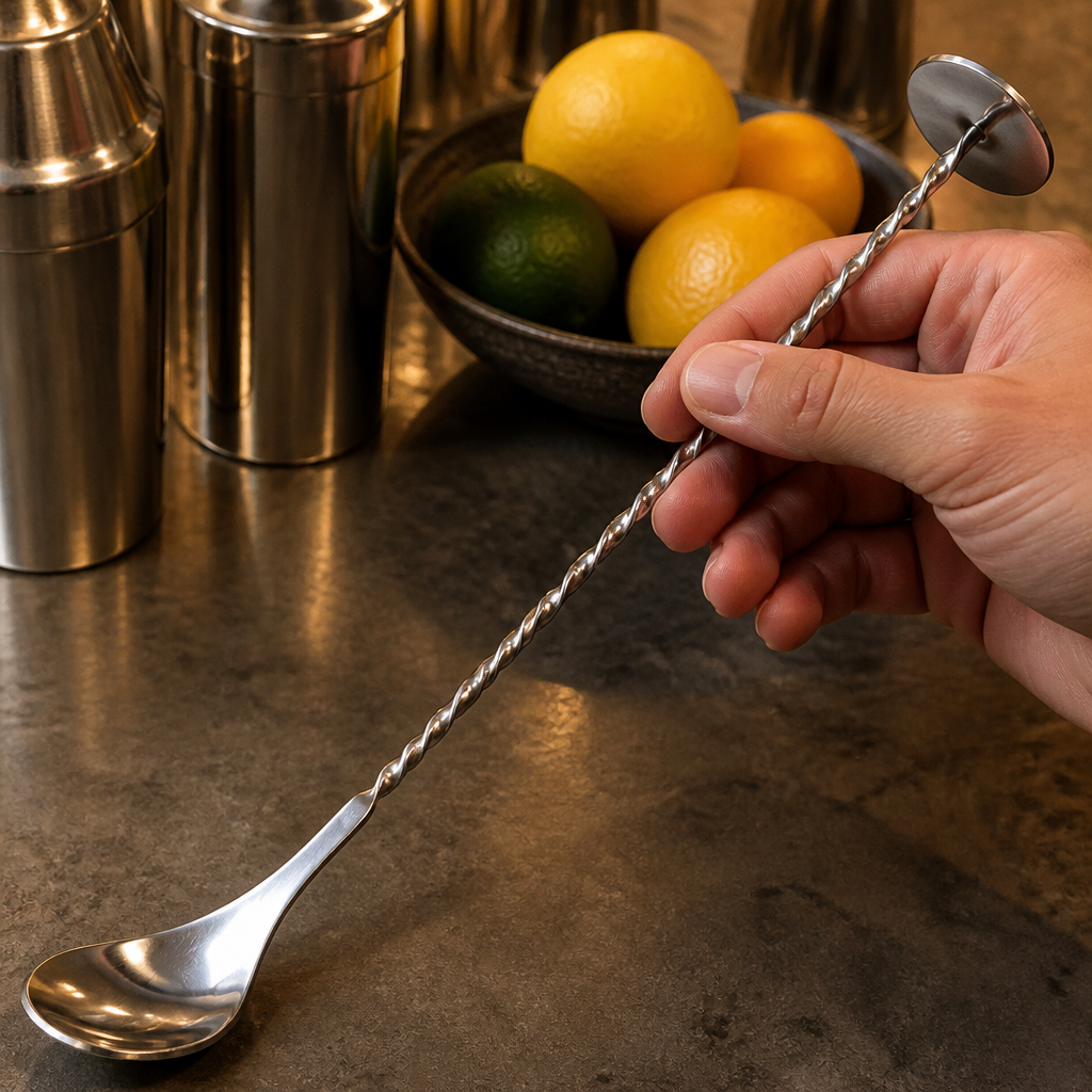 Commercial Cocktail Spoon with Masher for mixing drinks
