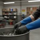 Premium Chemical Resistant Gauntlet Gloves with Tractor-Tread Grip for Heavy-Duty Use in Damp Environments