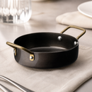 Mini Casserole Dishes 122mm Black Steel 6 Pack Commercial Use